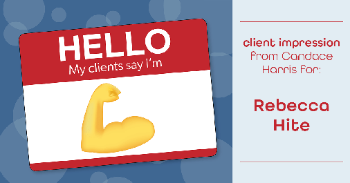 Testimonial for real estate agent Rebecca Hite with Huntington Properties, LLC in Englewood, CO: Emoji Impression: Flex (Candace Harris)