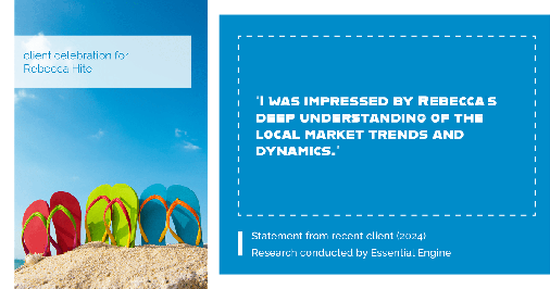 Testimonial for real estate agent Rebecca Hite with Huntington Properties, LLC in Englewood, CO: "I was impressed by Rebecca's deep understanding of the local market trends and dynamics."