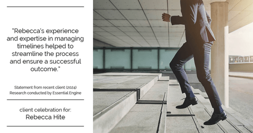 Testimonial for real estate agent Rebecca Hite with Huntington Properties, LLC in Englewood, CO: "Rebecca's experience and expertise in managing timelines helped to streamline the process and ensure a successful outcome."