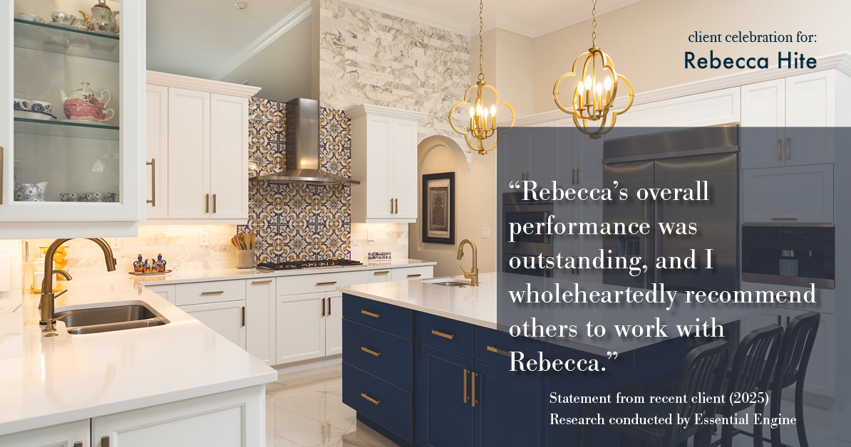 Testimonial for real estate agent Rebecca Hite with Huntington Properties, LLC in Englewood, CO: "Rebecca's overall performance was outstanding, and I wholeheartedly recommend others to work with Rebecca."