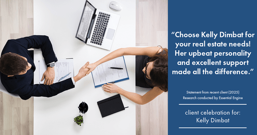 Testimonial for real estate agent Kelly Dimbat with Lamacchia Realty, Inc. in Woburn, MA: "Choose Kelly Dimbat for your real estate needs! Her upbeat personality and excellent support made all the difference."