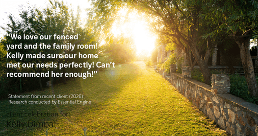 Testimonial for real estate agent Kelly Dimbat with Lamacchia Realty, Inc. in Woburn, MA: "We love our fenced yard and the family room! Kelly made sure our home met our needs perfectly! Can't recommend her enough!"